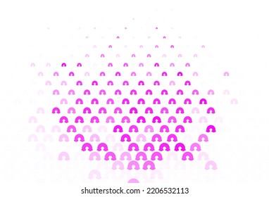 Light Pink vector template with rainbow signs. Colorful symbols of colorful rainbow in love style. Design for support events.
