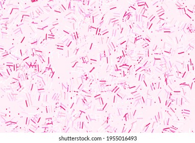 Light Pink vector template with repeated sticks, dots. Shining colored illustration with sharp stripes. Pattern for ads, posters, banners.