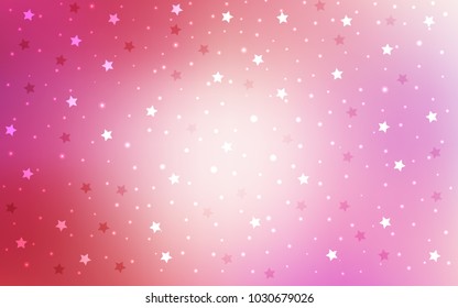 Light Pink vector template with sky stars. Modern geometrical abstract illustration with stars. The pattern can be used for websites.