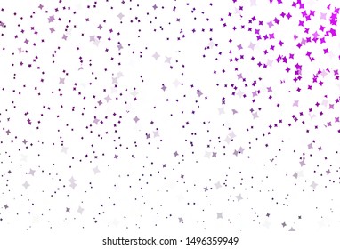 Light Pink vector template with sky stars. Decorative shining illustration with stars on abstract template. Pattern for astrology websites.