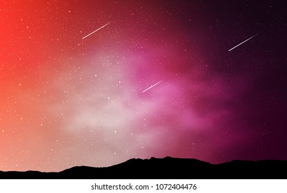 Light Pink vector template with space stars. Shining colored illustration with bright astronomical stars. Pattern for astrology websites.