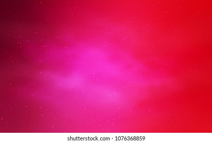 Light Pink vector template with space stars. Glitter abstract illustration with colorful cosmic stars. Pattern for astronomy websites.