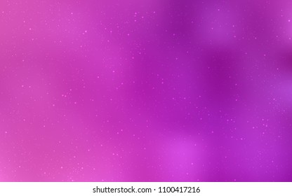 Light Pink vector template with space stars. Blurred decorative design in simple style with galaxy stars. Pattern for astronomy websites.