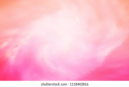 Light Pink vector template with space stars. Blurred decorative design in simple style with galaxy stars. Pattern for futuristic ad, booklets.