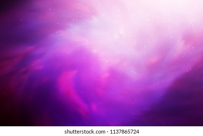 Light Pink vector template with space stars. Shining colored illustration with bright astronomical stars. Best design for your ad, poster, banner.