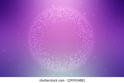 Light Pink vector template with space stars. Shining colored illustration with bright astronomical stars. Best design for your ad, poster, banner.