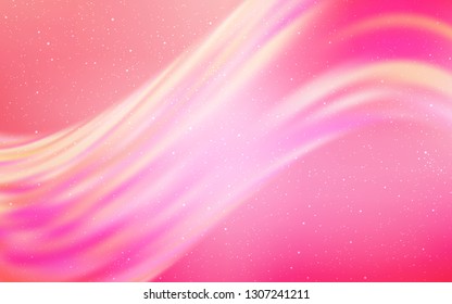 Light Pink vector template with space stars. Blurred decorative design in simple style with galaxy stars. Pattern for futuristic ad, booklets.