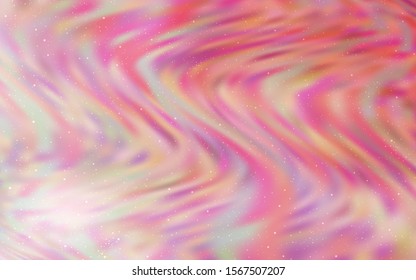 Light Pink vector template with space stars. Blurred decorative design in simple style with galaxy stars. Best design for your ad, poster, banner.