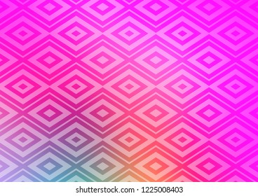 Light Pink vector template with sticks, squares. Colorful decorative design in simple style with lines, rhombuses. Smart design for your business advert.