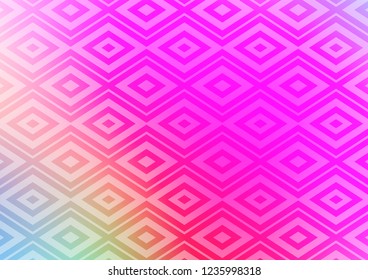 Light Pink vector template with sticks, squares. Colorful lines, squares on abstract background with gradient. Smart design for your business advert.