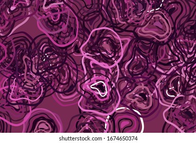 Light Pink vector template with wry lines. Brand new colorful illustration in simple style. Brand new design for your ads, poster, banner.