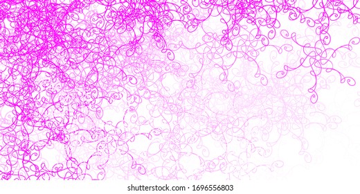 Light Pink vector template with wry lines. Colorful illustration in circular style with lines. Pattern for commercials, ads.