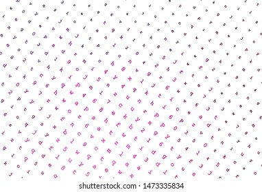 Light Pink vector texture with ABC characters. Abstract illustration with colored latin alphabet. Pattern for ads, poster, banner of books.