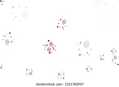 Light Pink vector texture with abstract forms. Decorative design in abstract style with random forms. Best smart design for your business.