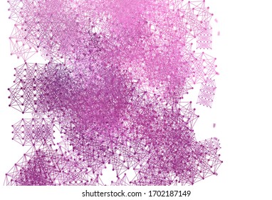 Light Pink vector texture with artificial intelligence concept. Colorful design in simple style with AI links. Pattern for science, futuristic designs.