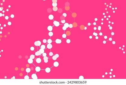 Light Pink vector texture with artificial intelligence concept. Shining illustration with AI shapes on abstract template. Pattern for science, futuristic designs.