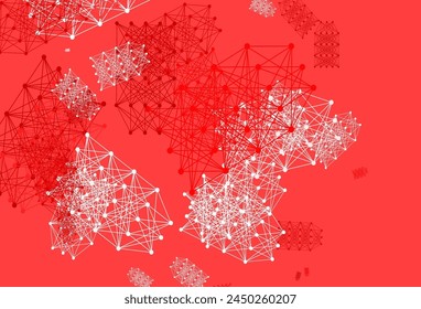 Light Pink vector texture with artificial intelligence concept. Abstract illustration with links and dots of AI. Template for ads of intellect, innovations.