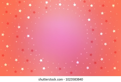 Light Pink vector texture with beautiful stars. Stars on blurred abstract background with gradient. The pattern can be used for websites.