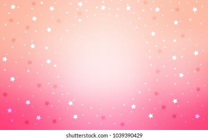 Light Pink vector texture with beautiful stars. Blurred decorative design in simple style with stars. The pattern can be used for websites.