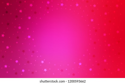 Light Pink vector texture with beautiful stars. Glitter abstract illustration with colored stars. The pattern can be used for wrapping gifts.