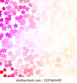 Light Pink vector texture with beautiful stars. Colorful illustration with abstract gradient stars. Pattern for new year ad, booklets.