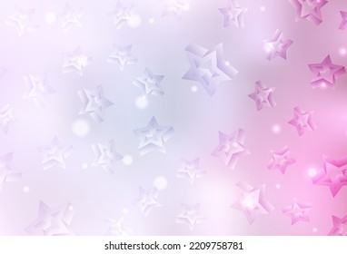 Light Pink vector texture with beautiful stars. Modern geometrical abstract illustration with stars. Pattern for futuristic ad, booklets.