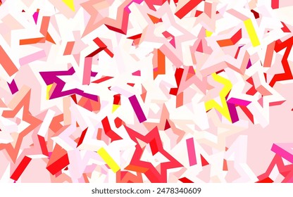 Light Pink vector texture with beautiful stars. Decorative shining illustration with stars on abstract template. Smart design for your business advert.