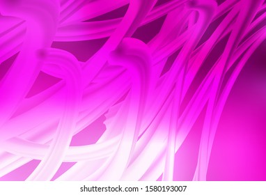 Light Pink vector texture with bent lines. Colorful geometric sample with gradient lines.  Colorful wave pattern for your design.