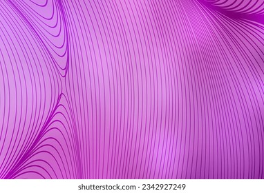 Light Pink vector texture with bent lines. Colorful geometric sample with gradient lines.  Texture for booklets, leaflets.