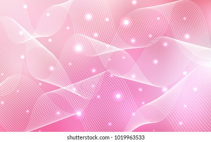 Light Pink vector texture with birthday confetti. Decorative shining illustration with ribbons on abstract template. The template can be used as a background for postcards.