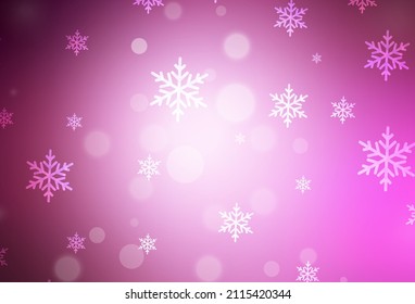 Light Pink vector texture in birthday style. Modern abstract Christmas mood shapes. Smart design for promotion of university.