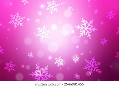 Light Pink vector texture in birthday style. A Smart Illustration with gradient Christmas elements. Smart design for promotion of university.