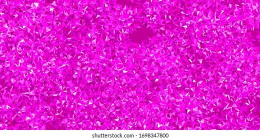 Textura vectorial rosa claro con copos de nieve brillantes. Copos de nieve coloridos y elementos de nieve en gradiente abstracto. Anuncio de año nuevo, patrón de folletos.