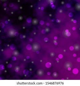 Light Pink vector texture with circles, stars. Illustration with set of colorful abstract spheres, stars. Design for posters, banners.