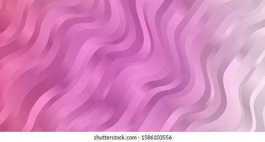 Light Pink vector texture with circular arc. Abstract illustration with gradient bows. Best design for your ad, poster, banner.