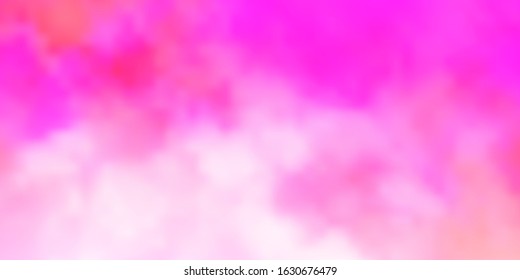 Light Pink vector texture with cloudy sky. Shining illustration with abstract gradient clouds. Colorful pattern for appdesign.