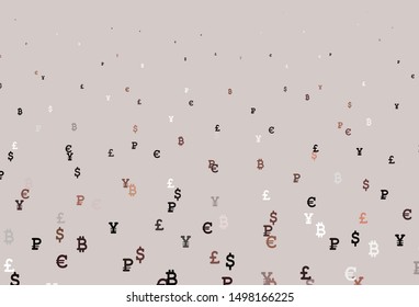 Light Pink vector texture with colored currency signs. Shining colored illustration with currency signs. Pattern for financial, investment websites.