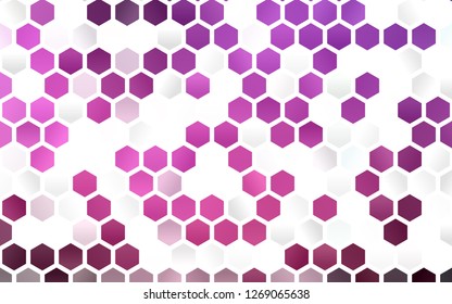 Light Pink vector texture with colorful hexagons. Glitter abstract illustration in hexagonal style. Pattern for texture of wallpapers.