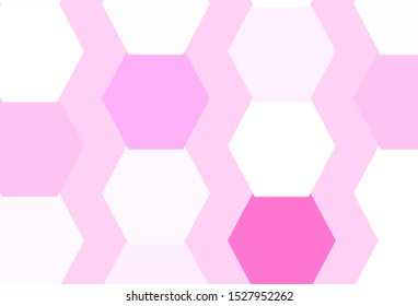 Light Pink vector texture with colorful hexagons. Abstract illustration with colorful hexagons. Pattern for landing pages.