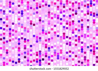 Light Pink vector texture with colorful hexagons. Glitter abstract illustration in hexagonal style. Pattern for texture of wallpapers.