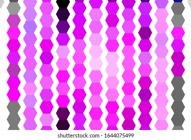 Textura vectorial rosa claro con hexágonos coloridos. Ilustración abstracta con hexágonos coloridos. Diseño para afiches y banners de sitios web.