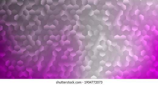 Hellrosa Vektorstruktur mit bunten Hexagons. Abstrakte farbige Farbverlauf-Hexagons auf unscharfem Hintergrund. Basis-Design, um Ihre Anzeigen zu machen.