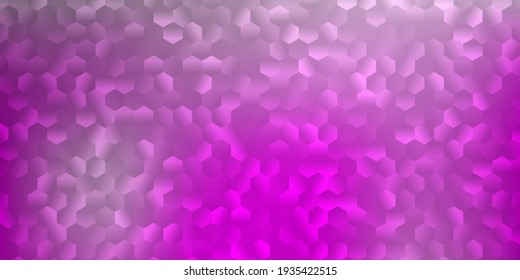 Light pink vector texture with colorful hexagons. Illustration with colored hexagons on blur gradient surface. Base design to make your ads.