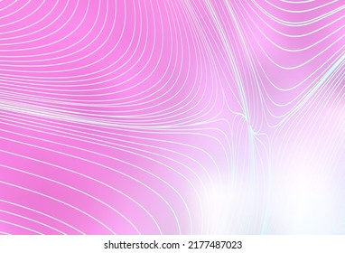 Hellrosa Vektorstruktur mit geschwungenen Linien. Farbige geometrische Probe mit Farbverlauf-Linien.  Hintergrund für Handybildschirme.
