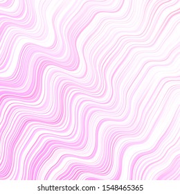 Light Pink vector texture with curves. Colorful illustration in circular style with lines. Template for cellphones.