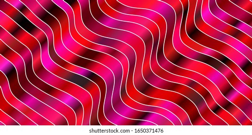 Light Pink vector texture with curves. Abstract illustration with gradient bows. Best design for your posters, banners.