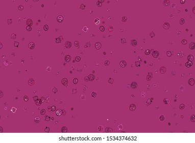 Light Pink vector texture with delicious snacks. Colorful decorative design of snacks in doodle style. Pattern for ads of breakfast, lunch, dinner.