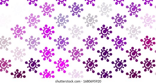 Light Pink vector texture with disease symbols. Abstract illustration with biological gradient shapes. Simple design against epidemic information.