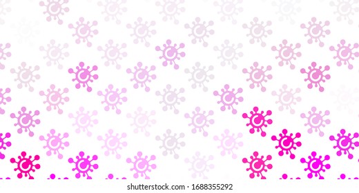 Light Pink vector texture with disease symbols. Colorful  gradient illness symbols in simple abstract style. Design for biohazard warning.