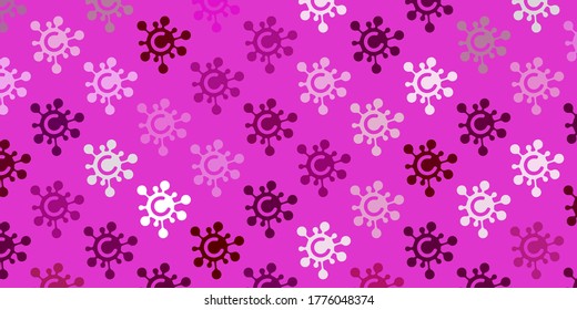 Textura vectorial rosa claro con símbolos de la enfermedad. Diseño simple en estilo abstracto con formas de infección. Diseño para la alerta de riesgo biológico.